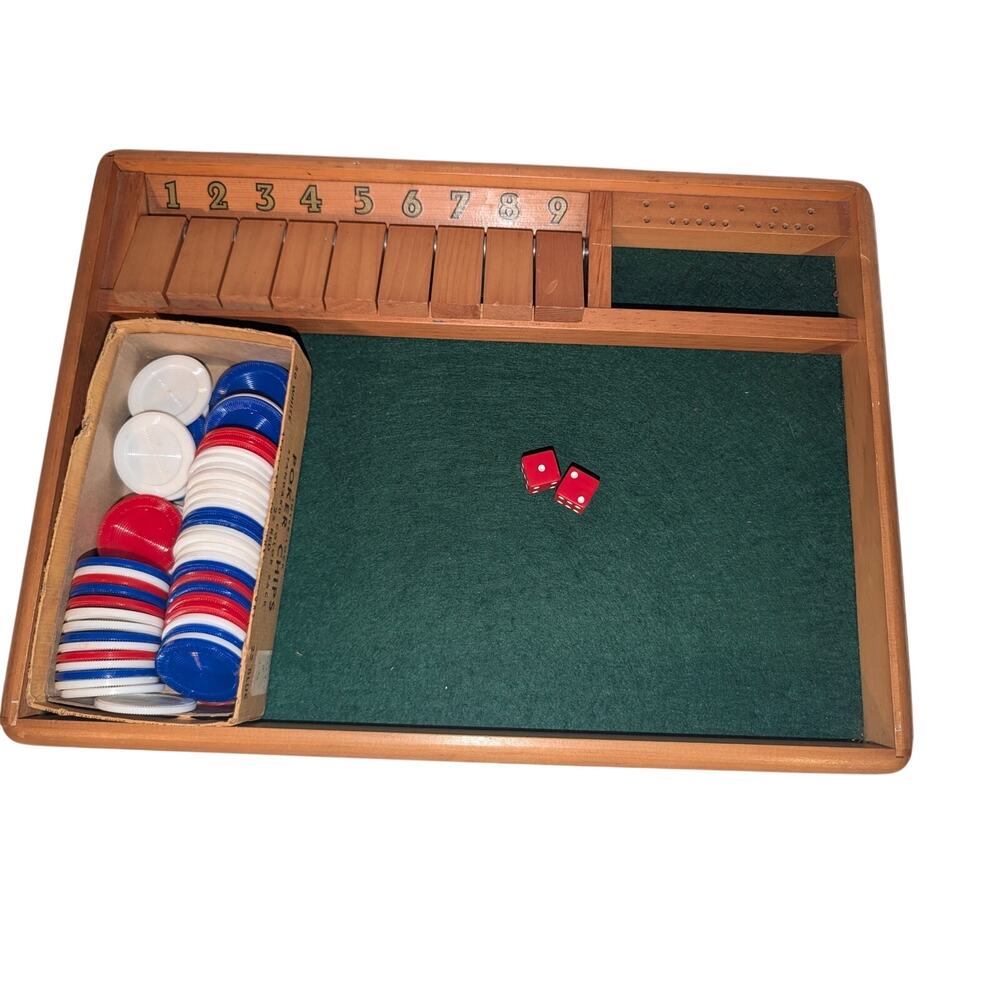 Vintage Wooden Shut the Box Board Game